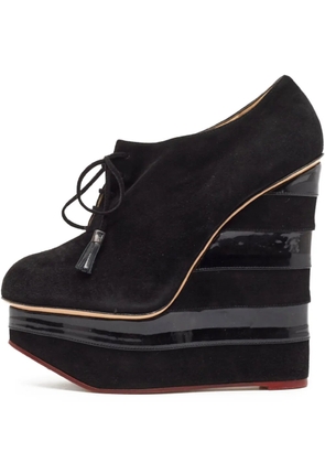 Charlotte Olympia pre-owned 160mm platform wedge pumps - Black