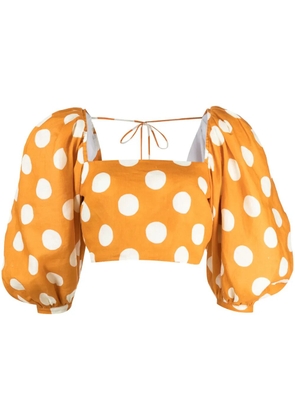 Cala de la Cruz Sami polka dot-print cropped blouse - Orange