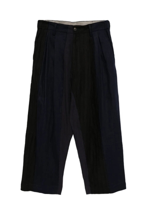 Ziggy Chen collaged wide-leg trousers - Blue