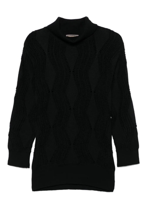 Issey Miyake Pre-Owned 1980s turtleneck textured sweater - Black