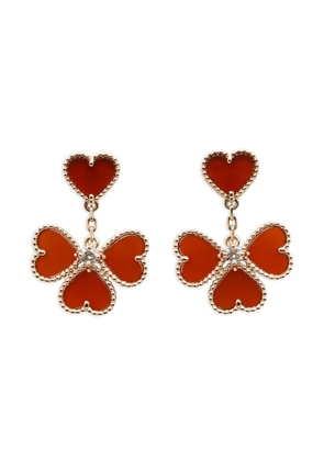 Van Cleef & Arpels Pre-Owned 2010s 18K rose gold Sweet Alhambra carnelian earrings - Pink