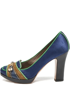 Etro Pre-Owned 110mm satin zipper pumps - Blue