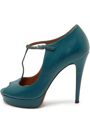 Gucci Pre-Owned 120mm Betty T-Strap heeled sandals - Blue