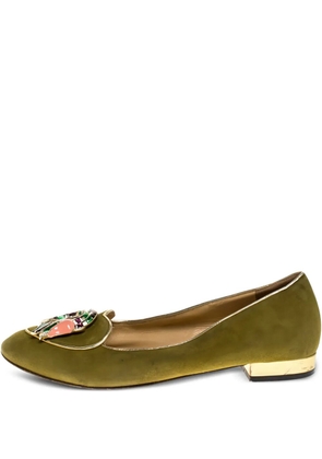 Charlotte Olympia pre-owned Capricorn Smoking embellished ballet flats - Green