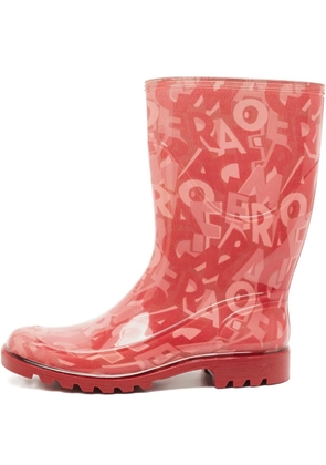 Ferragamo Pre-Owned logo-print rain boots - Red