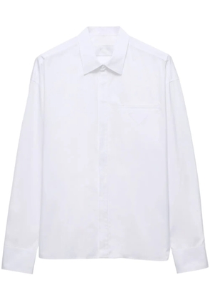 Prada triangle-logo cotton shirt - White
