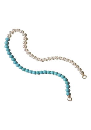 Marla Aaron 14K yellow gold akoya pearl and turquoise necklace