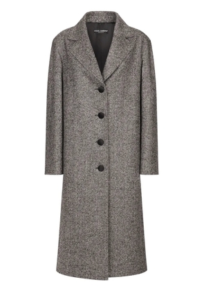 Dolce & Gabbana herringbone-pattern coat - Brown