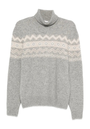 Eleventy turtleneck jacquard sweater - Grey