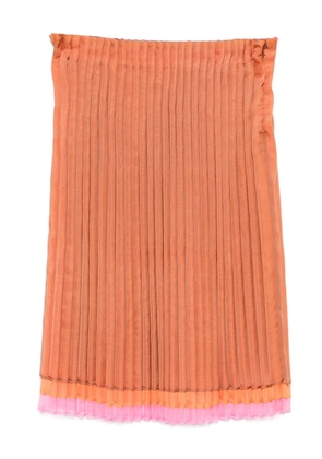 Issey Miyake Pre-Owned three -layer pleats skirt - Orange