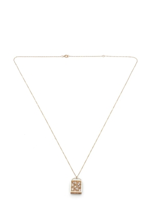 WWAKE 14kt recycled yellow gold diamond and pearl necklace
