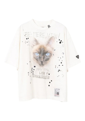 Maison MIHARA YASUHIRO cat-print embellished T-shirt - White