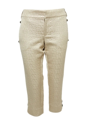 Just Cavalli Vintage rose-pattern trousers - Gold