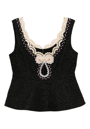 Cynthia Rowley bead-embellished vest - Black