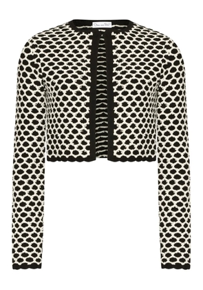 Oscar de la Renta honeycomb-knit cardigan - Black