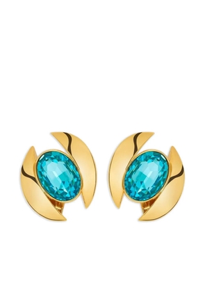 Oscar de la Renta oval-cut crystal earrings - Gold