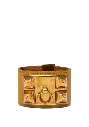Hermès Pre-Owned 2000-2025 Leather and Gold Plated Collier de Chien Bracelet T3 costume bracelet - Brown