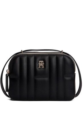 Tommy Hilfiger quilted logo-plaque shoulder bag - Black