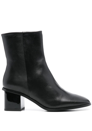 Calvin Klein 50mm leather square-toe ankle boots - Black
