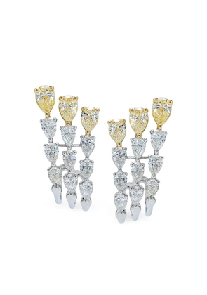 Azzaro 18K white gold Three Row Teardrop diamond earrings - Silver