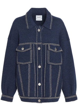 Barrie contrast-stitching denim-effect jacket - Blue