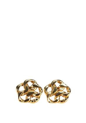 CHANEL Pre-Owned 1980-1990 Gold Plated CC Chain Link Clip On Earrings costume earrings