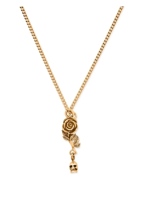 Emanuele Bicocchi Rose & Skull pendant necklace - Gold