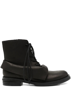 Yohji Yamamoto draped leather boots - Black
