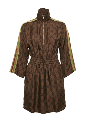 Gucci Pre-Owned GG monogram silk dress - Brown