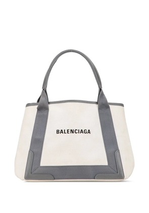 Balenciaga Pre-Owned 2020 Canvas Navy Cabas S tote bag - White