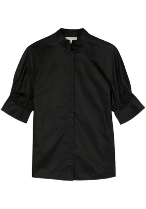 SHIATZY CHEN lace-trim cotton shirt - Black
