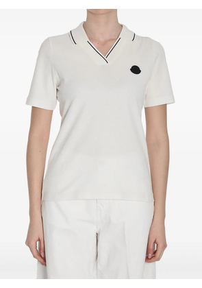 Moncler logo-appliqué polo top - White