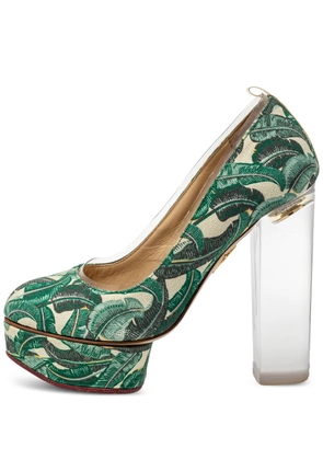 Charlotte Olympia printed platform pumps - Green