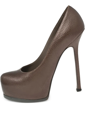 Saint Laurent Pre-Owned 140mm Tribtoo platform pumps - Brown