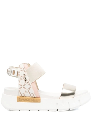 NeroGiardini 55mm leather platform sandals - Gold