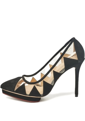 Charlotte Olympia suede platform heel pumps - Black