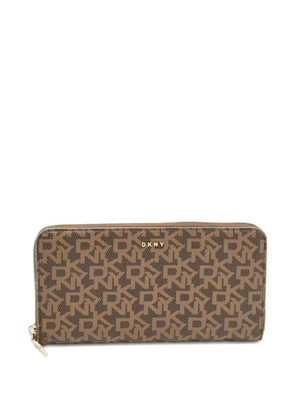 DKNY logo-pattern wallet - Brown
