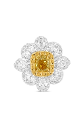 HYT Jewelry 18K white and yellow gold diamond ring pendant - Silver