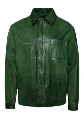 LOEWE smooth-leather shirt jacket - Green