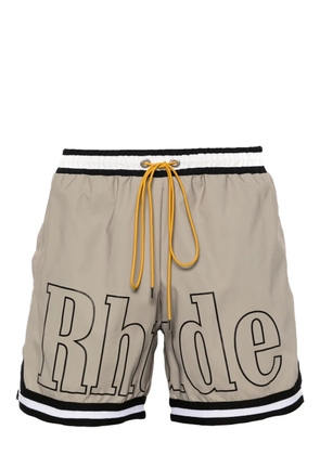 RHUDE mid-rise swim shorts - Green