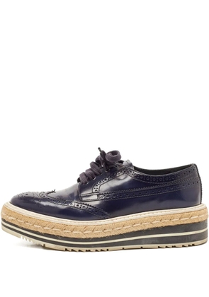 Prada Pre-Owned platform lace-up shoes - Blue