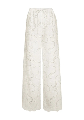 Oscar de la Renta guipure lace trousers - White