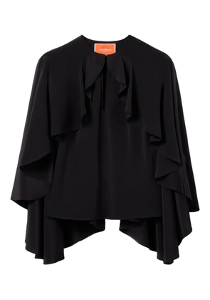 La DoubleJ ruffled silk blouse - Black