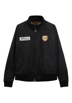 Barbour appliqué zip-up jacket - Black