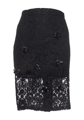 Alexis lace embellished midi skirt - Black