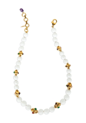 Bounkit Jewelry turquoise amethyst beaded necklace - White