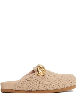 Fabiana Filippi knitted sude mules - Neutrals