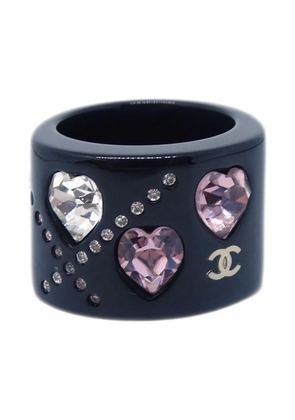 CHANEL Pre-Owned 2004 crystal-embellished ring - Black