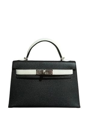 Hermès Pre-Owned 2024 noir and gris perle Mini Kelly Sellier 20 Chevre Mysore palladium hardware HSS handbag - Black