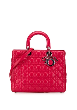 Christian Dior Pre-Owned 2012 Large Lambskin Cannage Lady Dior satchel - Red